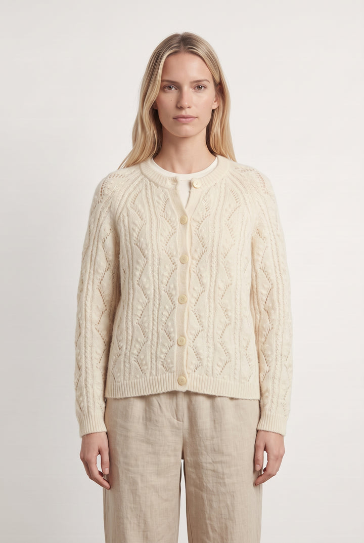 Cardigan Ajouré Beige - Taille S/36 de la marque Sézane | PARAD124768 - Vendu par Paradigme - Image 1