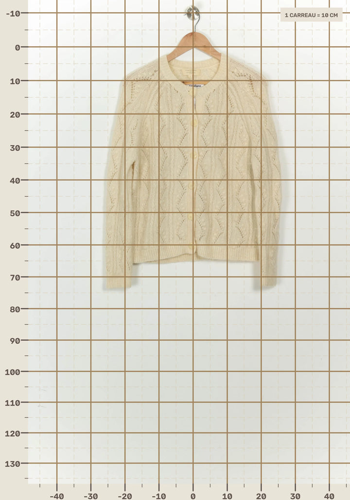 Cardigan Ajouré Beige - Taille S/36 de la marque Sézane | PARAD124768 - Vendu par Paradigme - Image 4