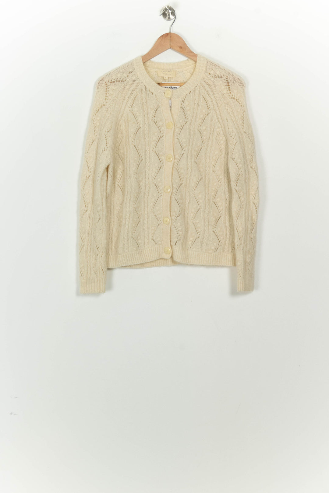 Cardigan Ajouré Beige - Taille S/36 de la marque Sézane | PARAD124768 - Vendu par Paradigme - Image 2