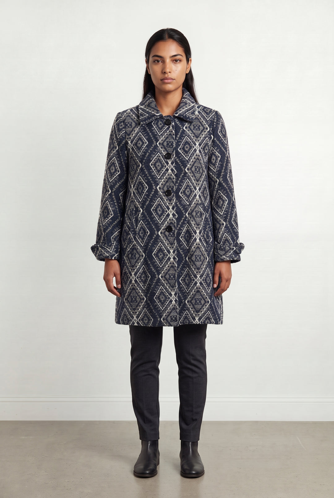 Manteau Bleu et Beige - Taille L/40 de la marque La Fée Maraboutée | PARAD124775 - Vendu par Paradigme - Image 1