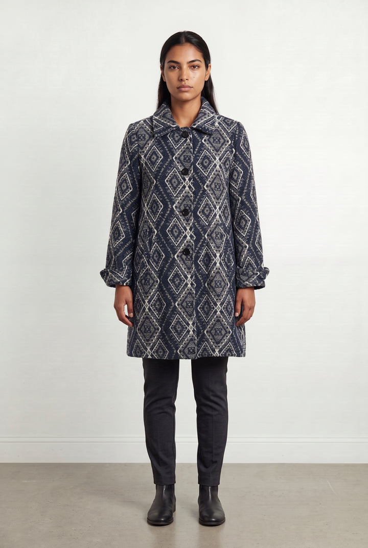 Manteau Bleu et Beige - Taille L/40 de la marque La Fée Maraboutée | PARAD124775 - Vendu par Paradigme - Image 1