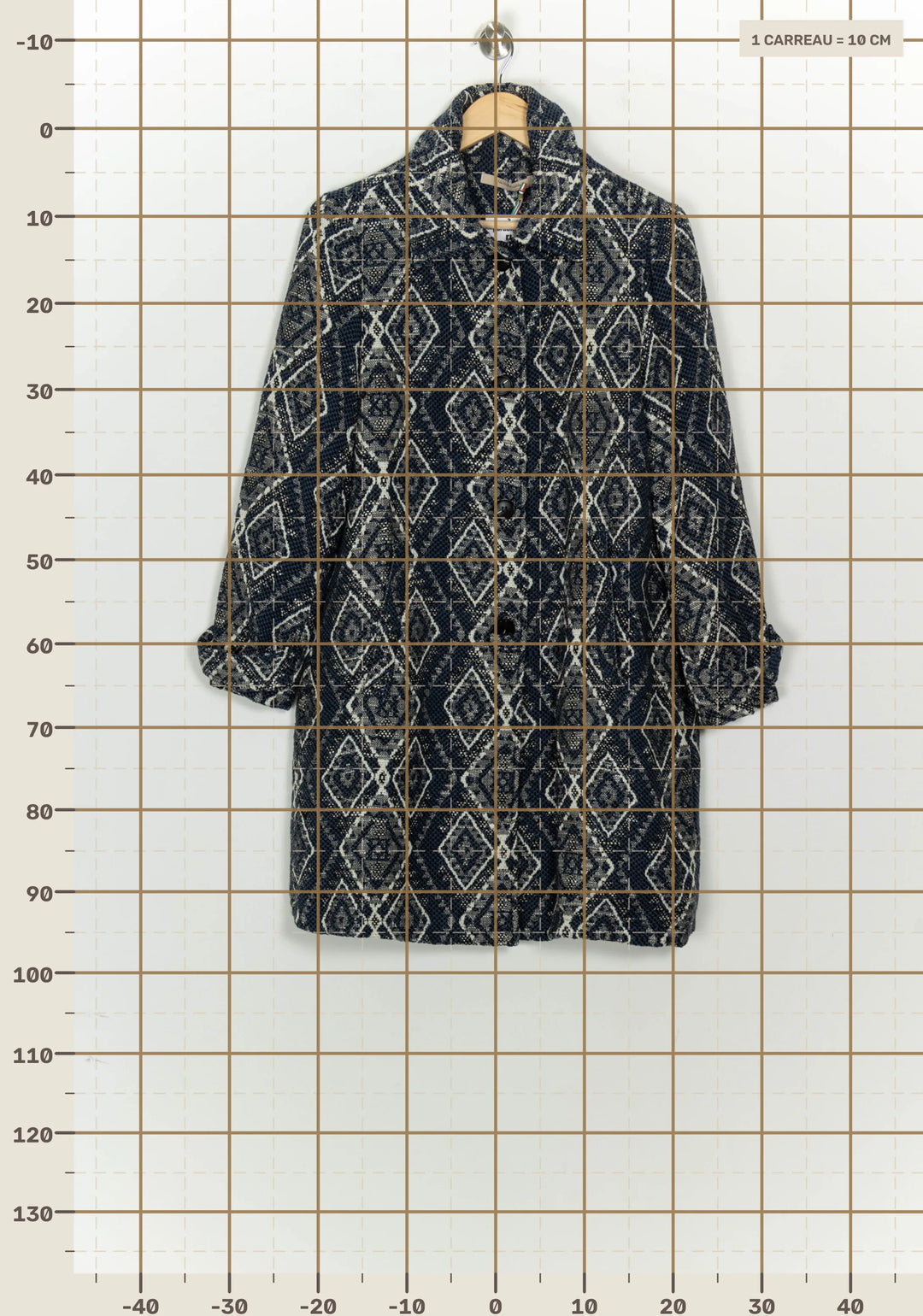 Manteau Bleu et Beige - Taille L/40 de la marque La Fée Maraboutée | PARAD124775 - Vendu par Paradigme - Image 4