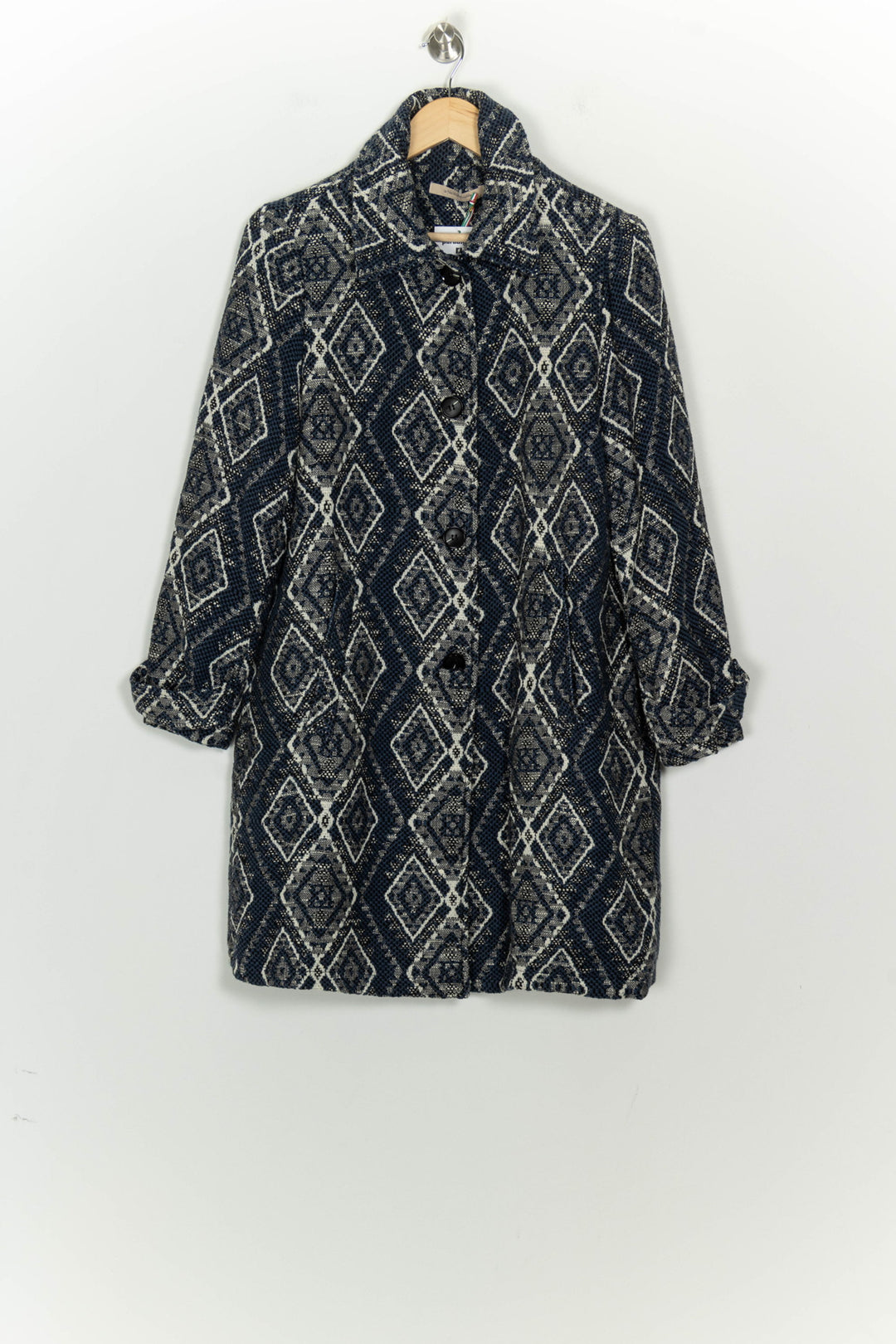 Manteau Bleu et Beige - Taille L/40 de la marque La Fée Maraboutée | PARAD124775 - Vendu par Paradigme - Image 2
