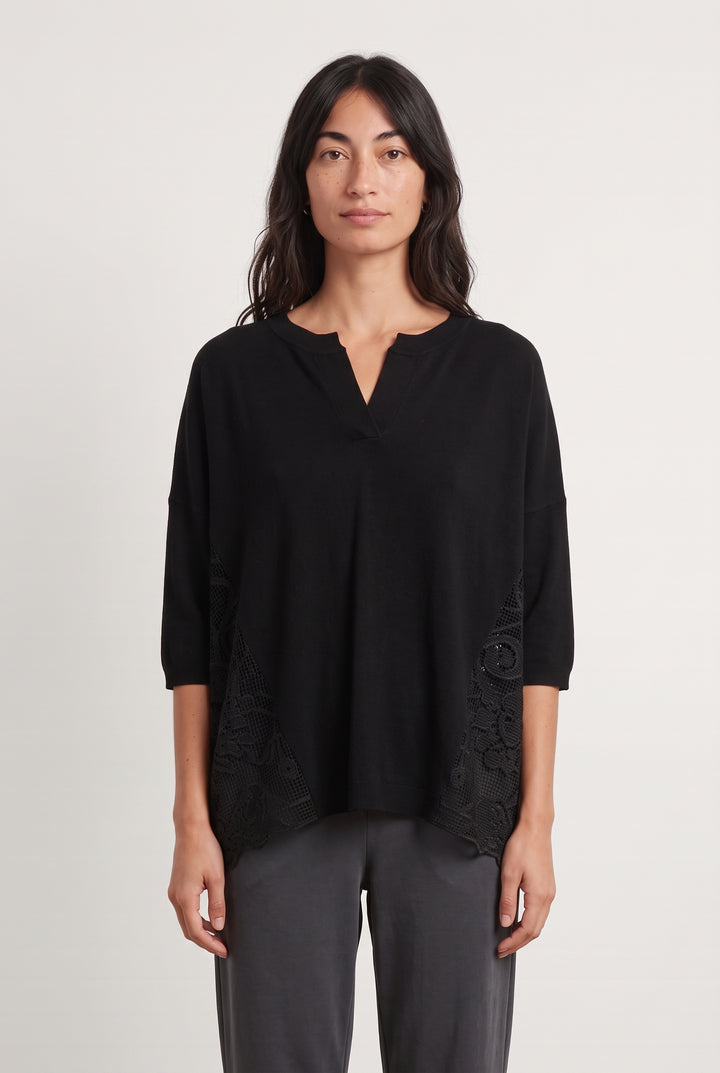Pull À Col V Noir - Taille S/36 de la marque Claudie Pierlot | PARAD124782 - Vendu par Paradigme - Image 1