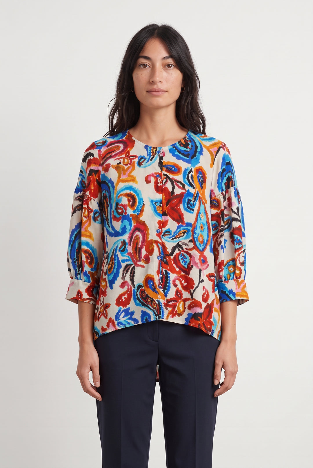 Blouse Multicolore - Taille M/38 de la marque Indies | PARAD124796 - Vendu par Paradigme - Image 1