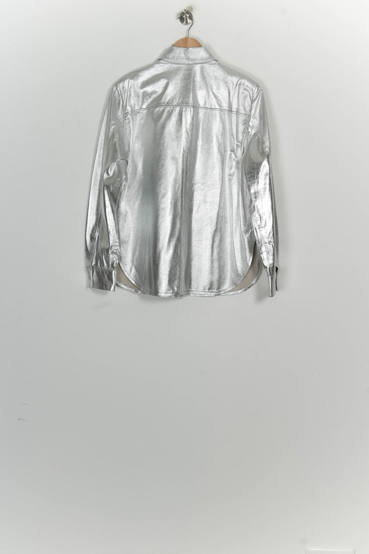 Veste en cuir argentée - Taille S/36 de la marque IRO | PARAD124803 - Vendu par Paradigme - Image 5