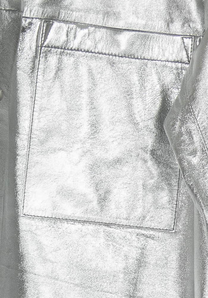 Veste en cuir argentée - Taille S/36 de la marque IRO | PARAD124803 - Vendu par Paradigme - Image 3