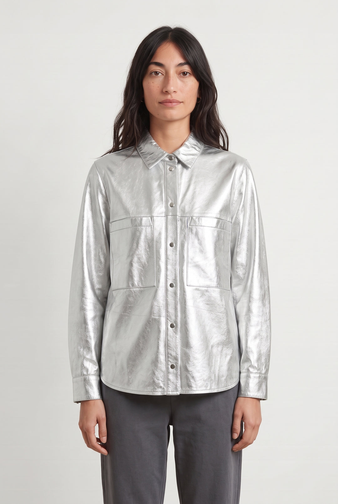 Veste en cuir argentée - Taille S/36 de la marque IRO | PARAD124803 - Vendu par Paradigme - Image 1
