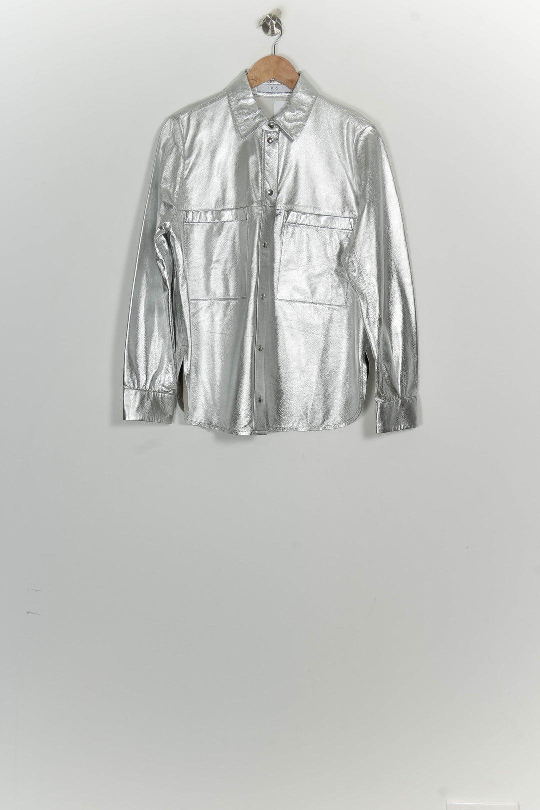 Veste en cuir argentée - Taille S/36 de la marque IRO | PARAD124803 - Vendu par Paradigme - Image 2