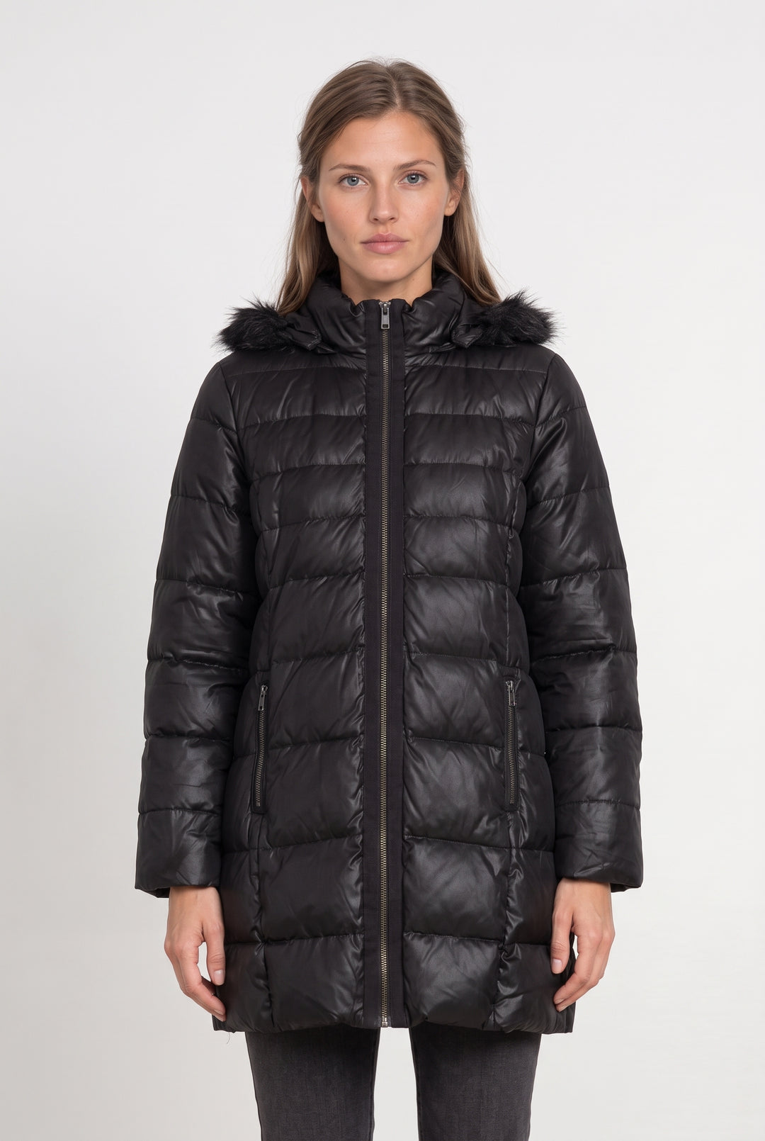 Doudoune Longue Noire - Taille M/38 de la marque Caroll | PARAD124813 - Vendu par Paradigme - Image 1