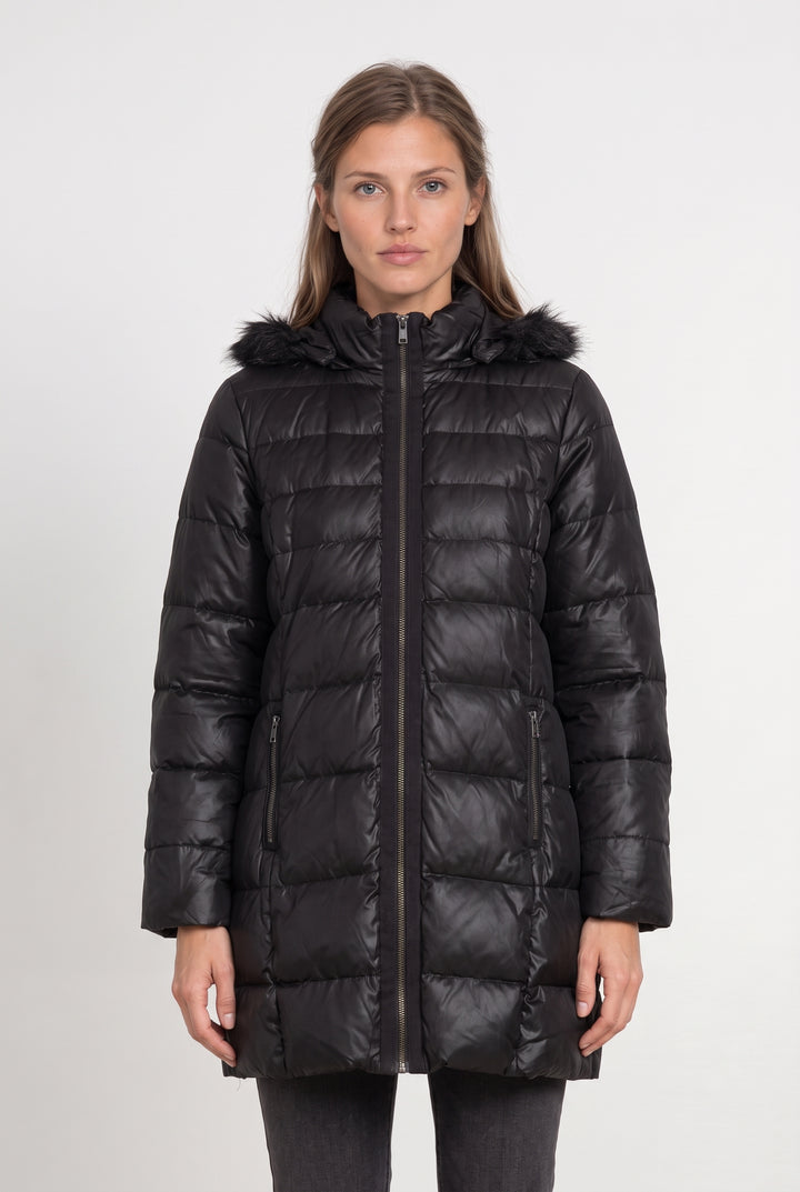 Doudoune Longue Noire - Taille M/38 de la marque Caroll | PARAD124813 - Vendu par Paradigme - Image 1