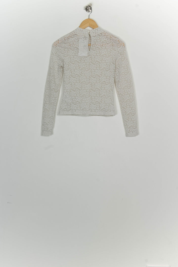 Blouse En Dentelle Beige - Taille S/36 de la marque Sézane | PARAD124818 - Vendu par Paradigme - Image 5
