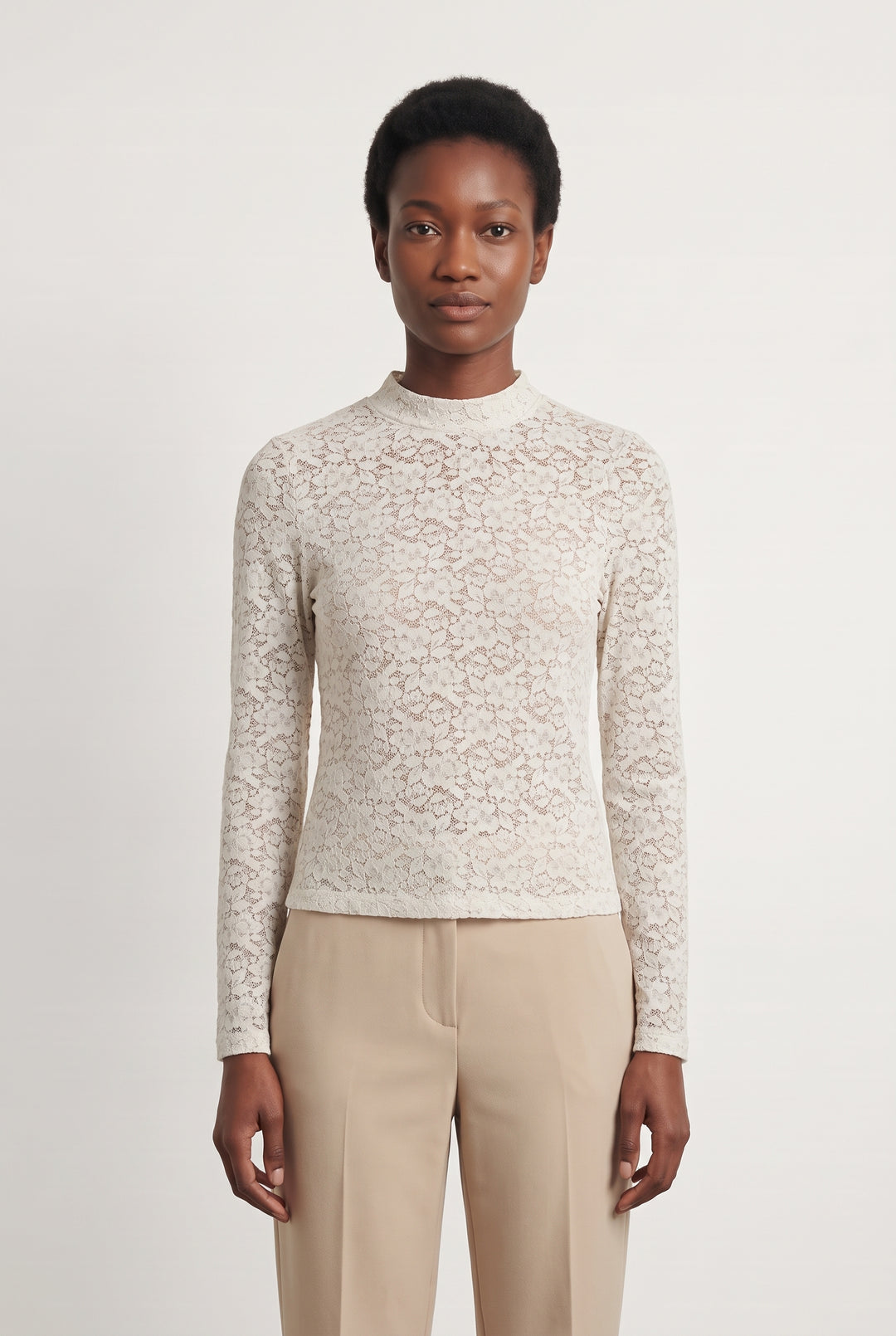 Blouse En Dentelle Beige - Taille S/36 de la marque Sézane | PARAD124818 - Vendu par Paradigme - Image 1