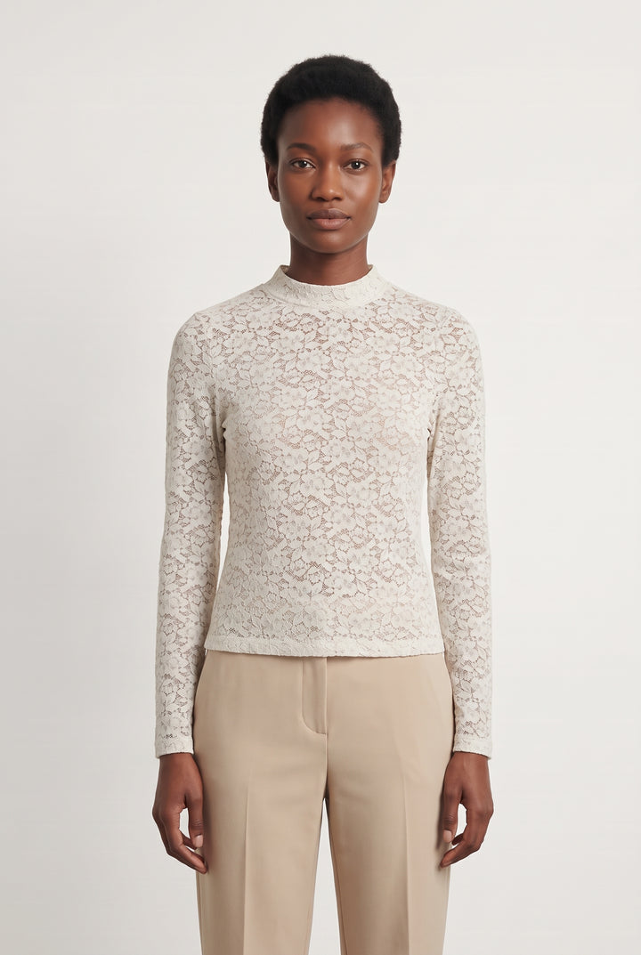 Blouse En Dentelle Beige - Taille S/36 de la marque Sézane | PARAD124818 - Vendu par Paradigme - Image 1