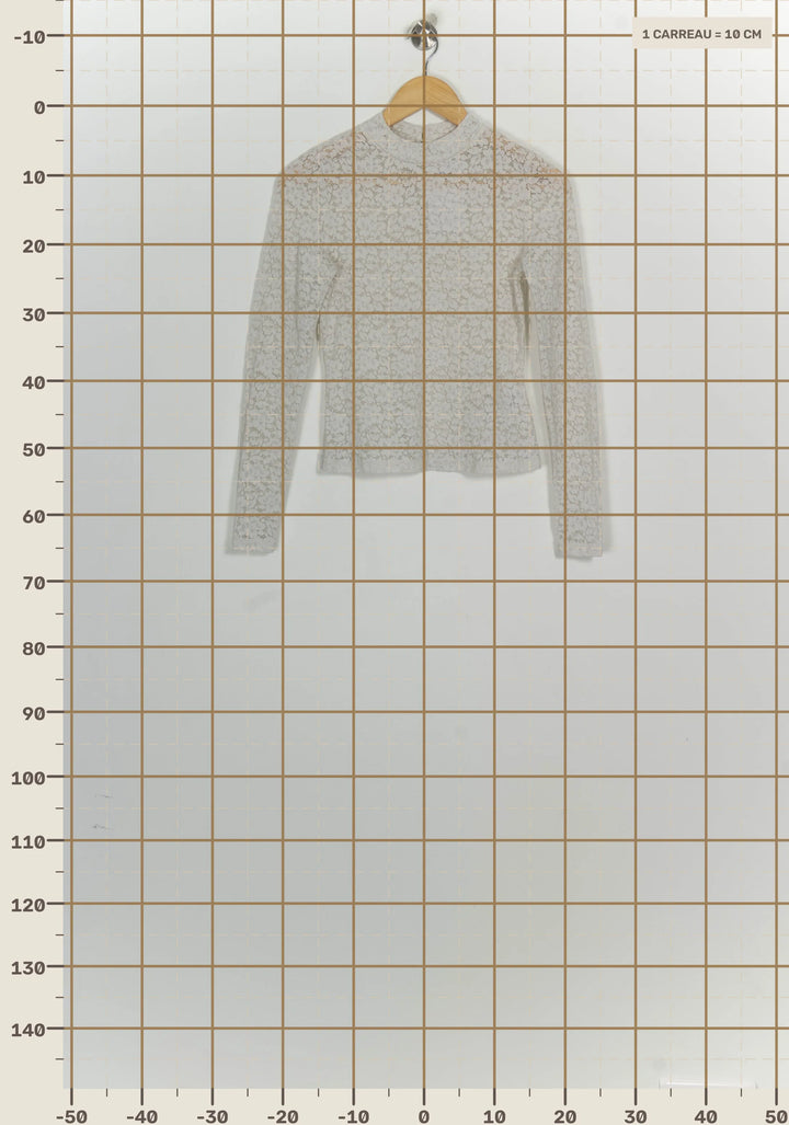 Blouse En Dentelle Beige - Taille S/36 de la marque Sézane | PARAD124818 - Vendu par Paradigme - Image 4