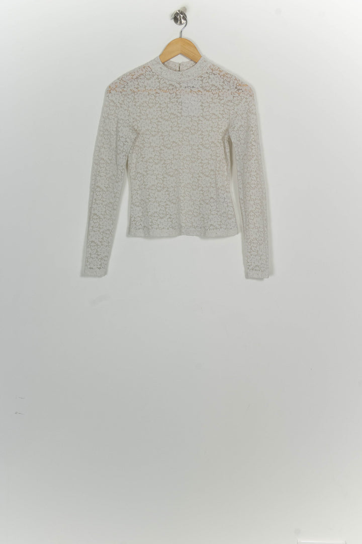 Blouse En Dentelle Beige - Taille S/36 de la marque Sézane | PARAD124818 - Vendu par Paradigme - Image 2