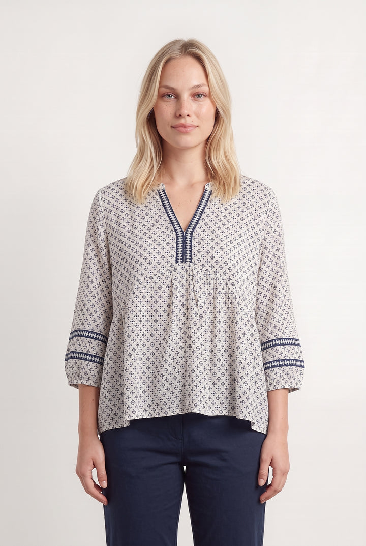 Blouse Blanche et Bleue - Taille L/40 de la marque Maison 123 | PARAD124820 - Vendu par Paradigme - Image 1