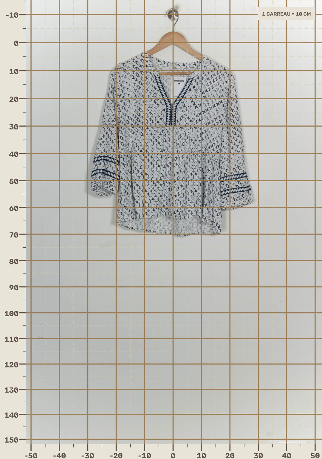 Blouse Blanche et Bleue - Taille L/40 de la marque Maison 123 | PARAD124820 - Vendu par Paradigme - Image 4