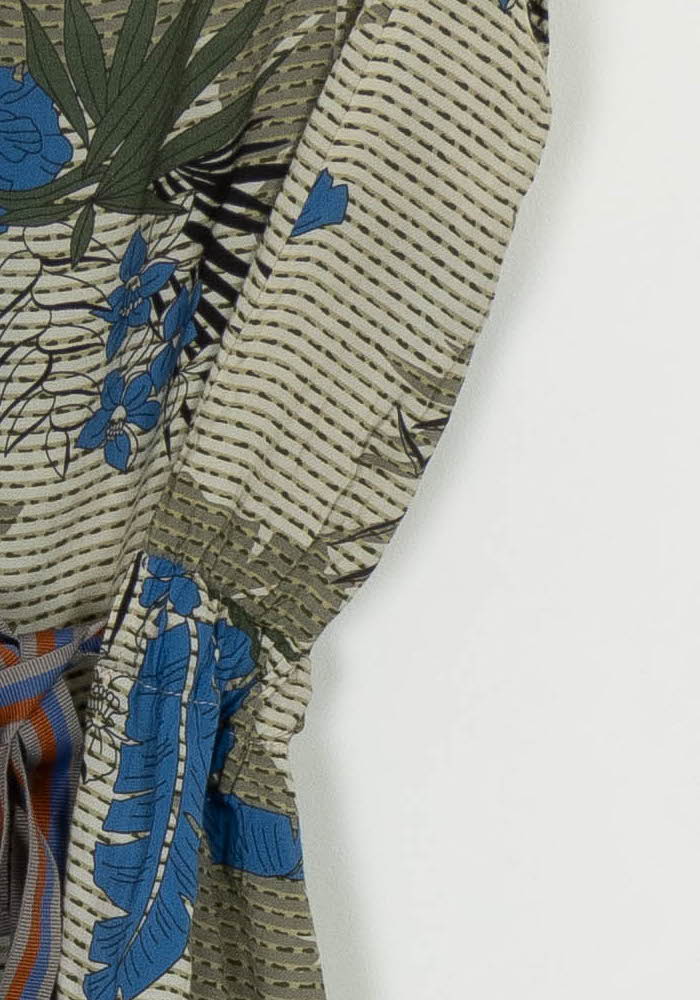 Blouse Sans Manches Beige et Bleue - Taille XS/34 de la marque La Fée Maraboutée | PARAD124822 - Vendu par Paradigme - Image 3