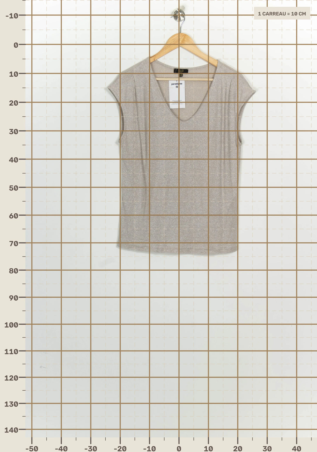 Top à manches courtes doré - Taille XL/42 de la marque Maison 123 | PARAD124833 - Vendu par Paradigme - Image 4