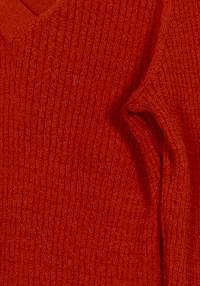 Pull à col V Orange - Taille XXXL/46 de la marque Maison 123 | PARAD124837 - Vendu par Paradigme - Image 3