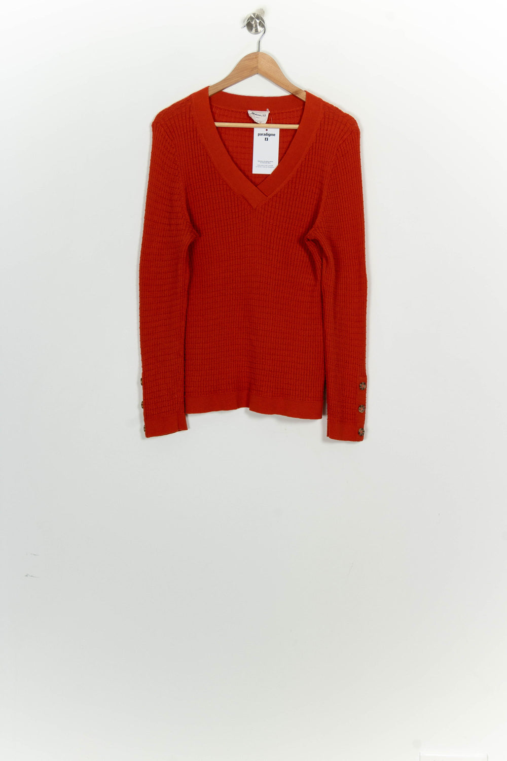 Pull à col V Orange - Taille XXXL/46 de la marque Maison 123 | PARAD124837 - Vendu par Paradigme - Image 2