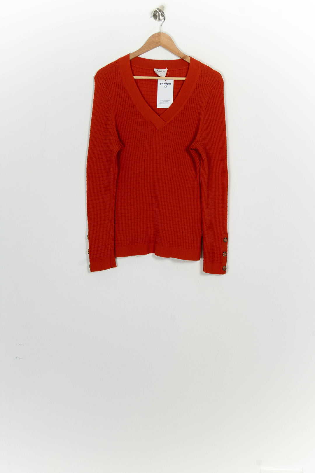 Pull à col V Orange - Taille XXXL/46 de la marque Maison 123 | PARAD124837 - Vendu par Paradigme - Image 2