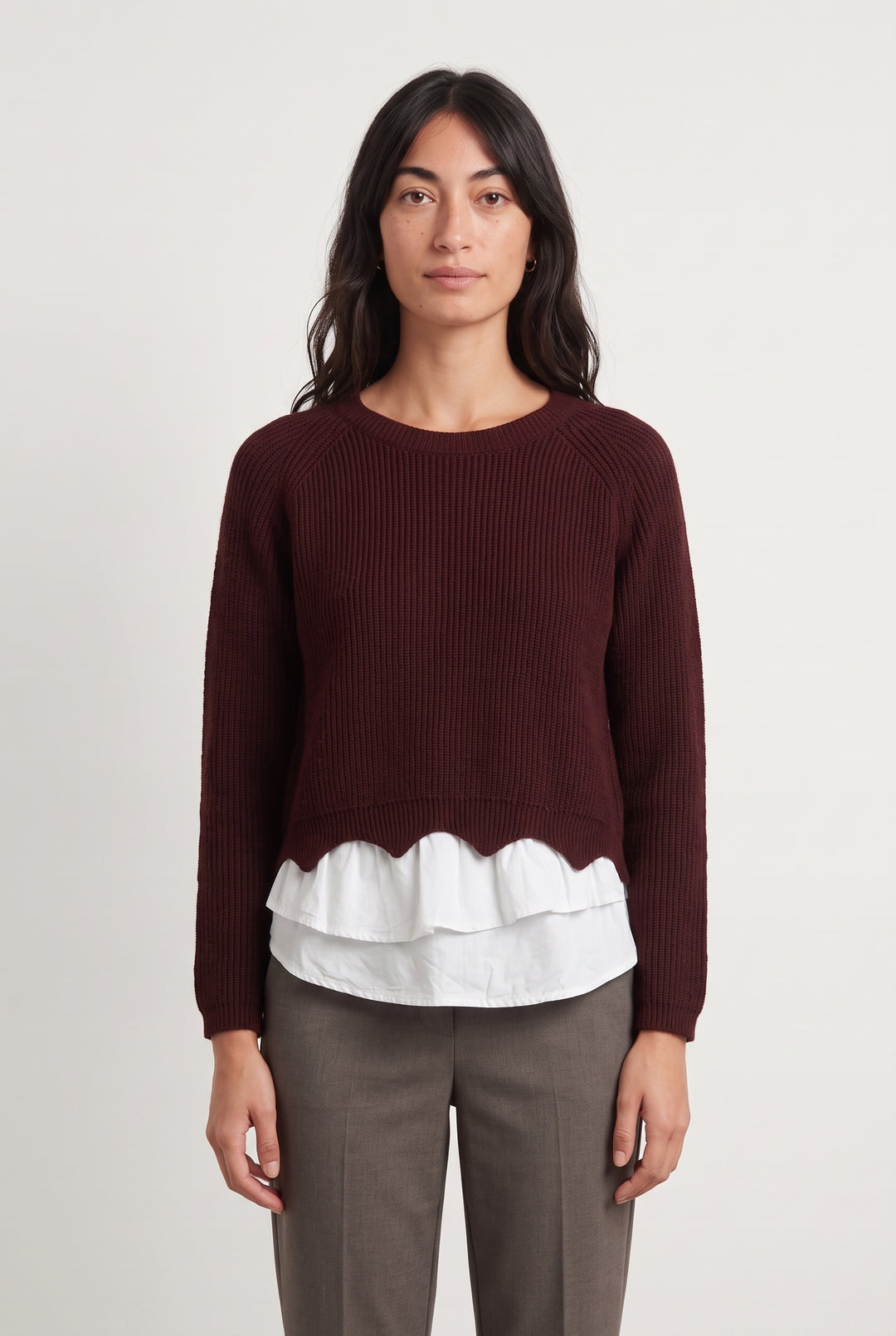 Pull Bordeaux et Blanc - Taille S/36 de la marque Kookai | PARAD124841 - Vendu par Paradigme - Image 1