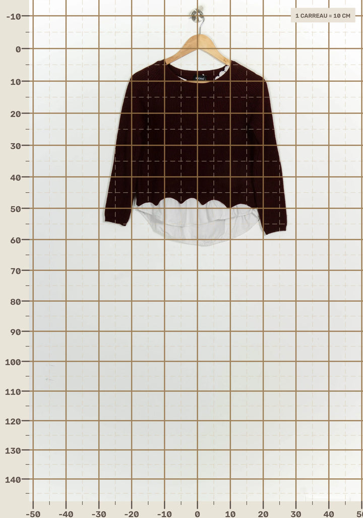 Pull Bordeaux et Blanc - Taille S/36 de la marque Kookai | PARAD124841 - Vendu par Paradigme - Image 4