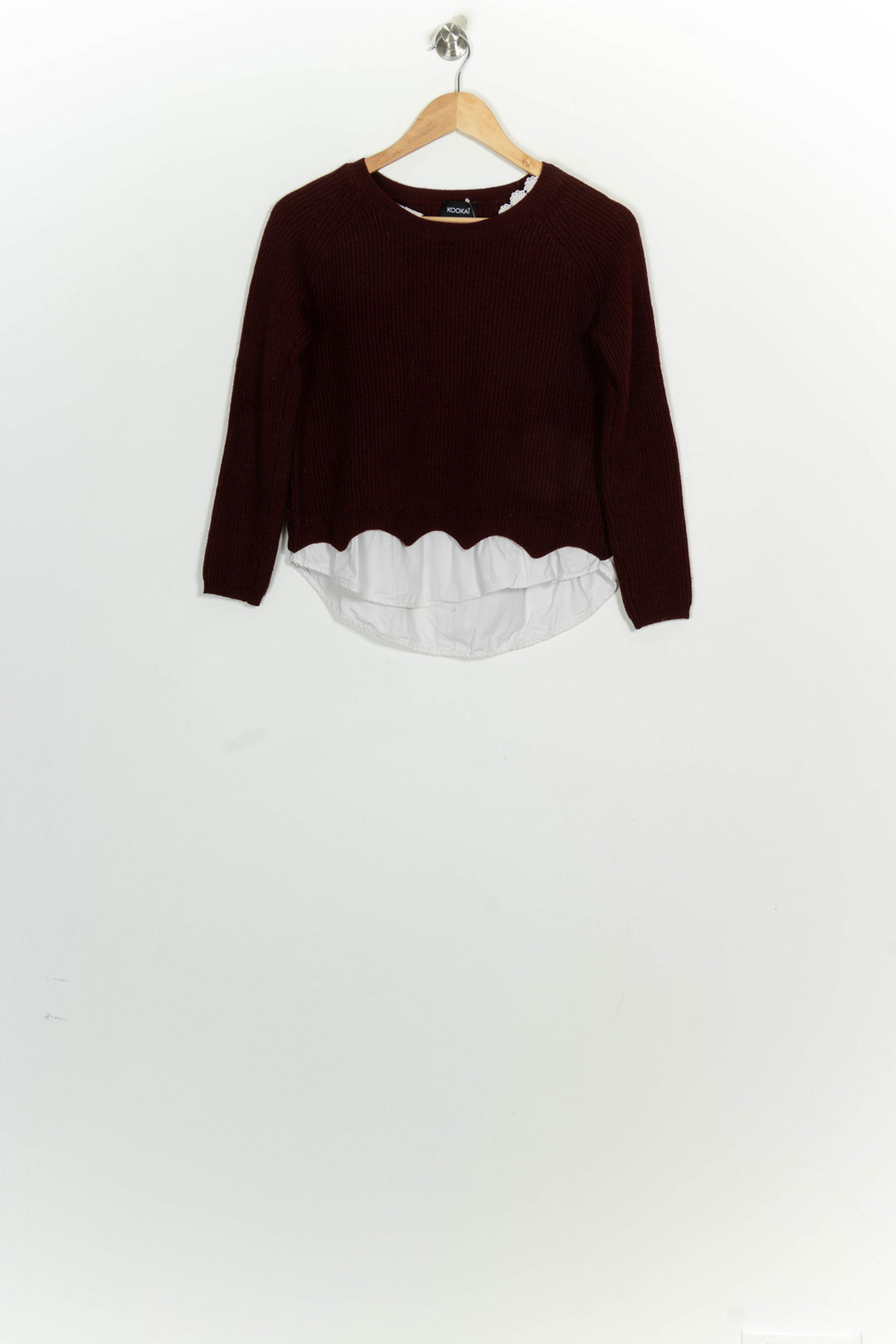 Pull Bordeaux et Blanc - Taille S/36 de la marque Kookai | PARAD124841 - Vendu par Paradigme - Image 2