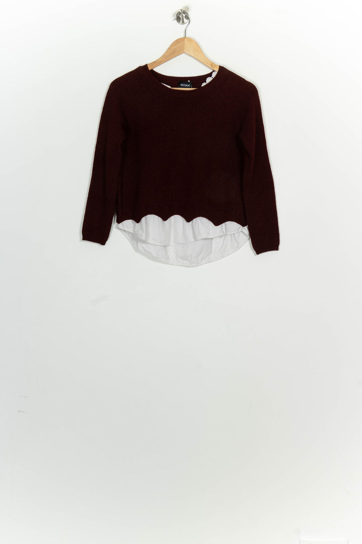 Pull Bordeaux et Blanc - Taille S/36 de la marque Kookai | PARAD124841 - Vendu par Paradigme - Image 2