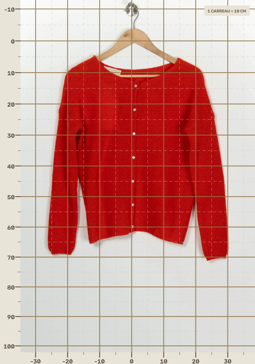 Cardigan Rouge - Taille S/36 de la marque Sézane | PARAD124852 - Vendu par Paradigme - Image 4