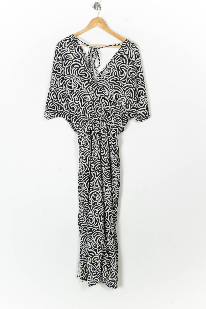 Robe Longue Noire et Blanche - Taille L/40 de la marque La Fée Maraboutée | PARAD124864 - Vendu par Paradigme - Image 5