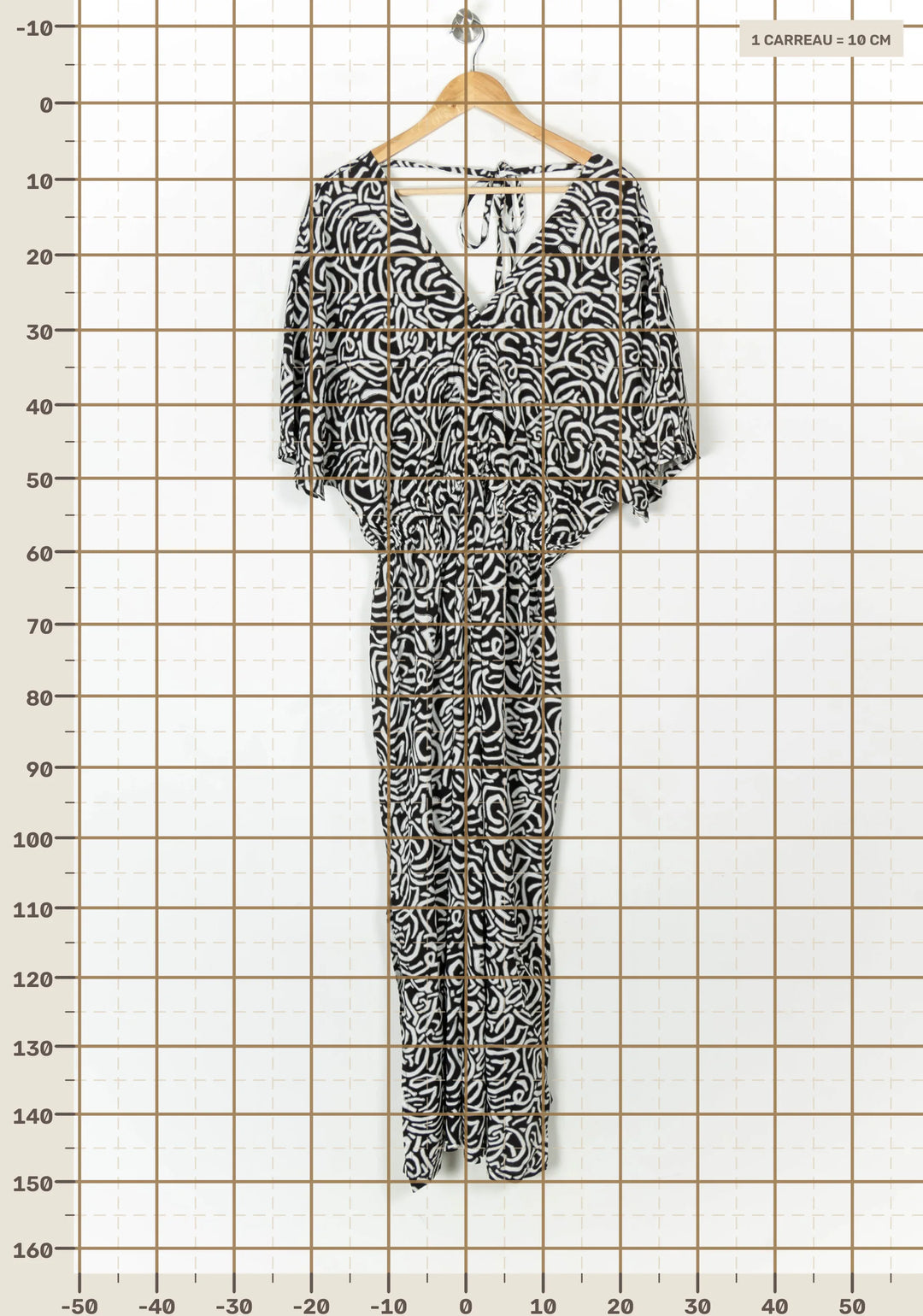 Robe Longue Noire et Blanche - Taille L/40 de la marque La Fée Maraboutée | PARAD124864 - Vendu par Paradigme - Image 4