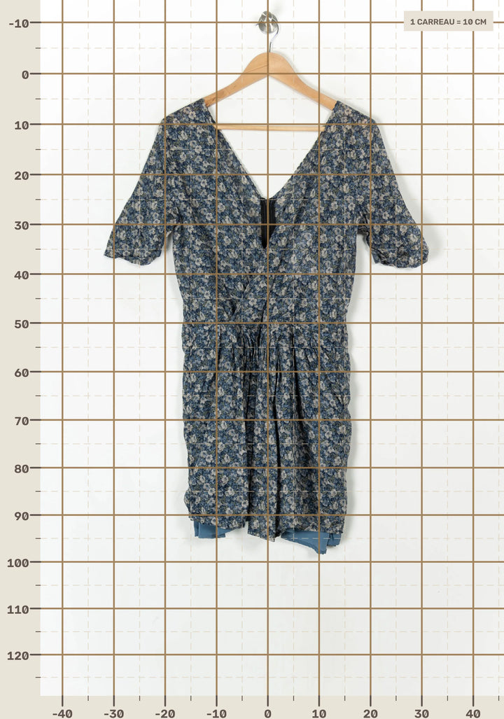 Robe Courte Bleue et Beige - Taille XL/42 de la marque The Kooples | PARAD124871 - Vendu par Paradigme - Image 4