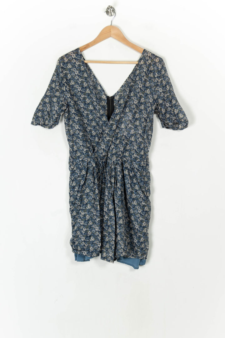 Robe Courte Bleue et Beige - Taille XL/42 de la marque The Kooples | PARAD124871 - Vendu par Paradigme - Image 2