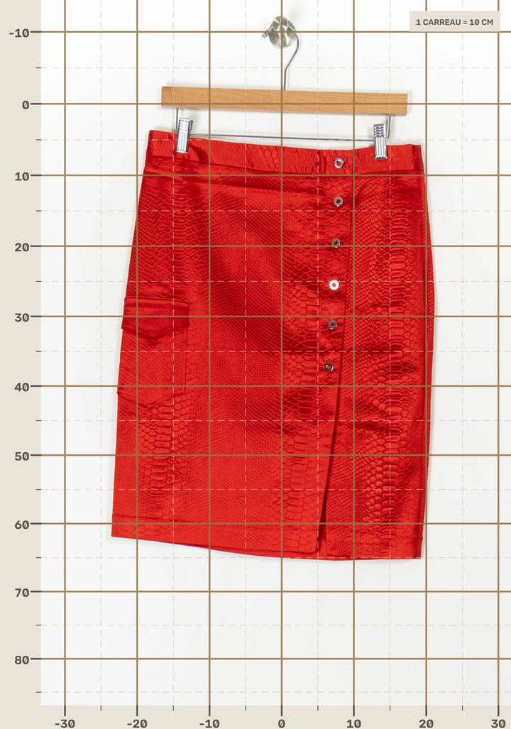 Jupe Midi Rouge - Taille L/40 de la marque Valentine Gauthier | PARAD124872 - Vendu par Paradigme - Image 4