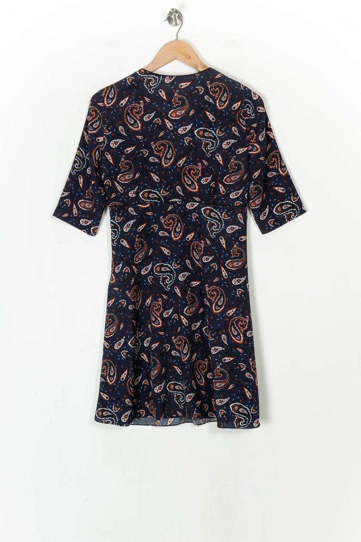 Robe Courte Bleu Marine et Rouille - Taille L/40 de la marque Claudie Pierlot | PARAD124877 - Vendu par Paradigme - Image 5