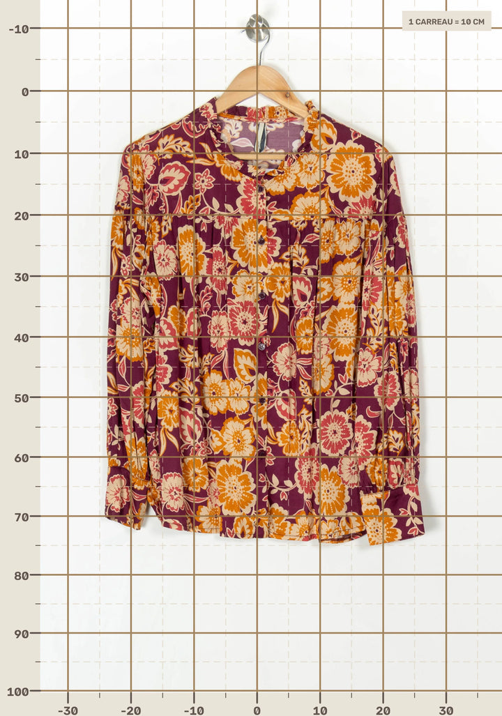 Blouse Bordeaux et Orange - Taille XXL/44 de la marque Indies | PARAD124881 - Vendu par Paradigme - Image 4