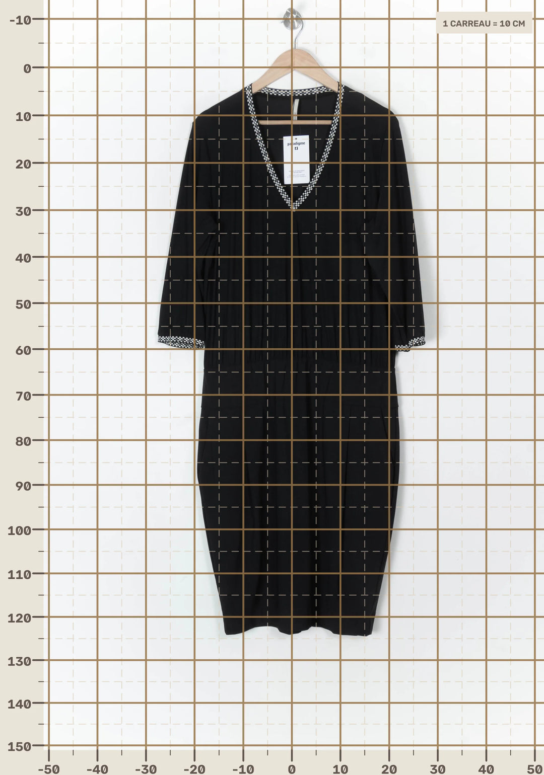 Robe Midi Noire - Taille XXL/44 de la marque Indies | PARAD124882 - Vendu par Paradigme - Image 4