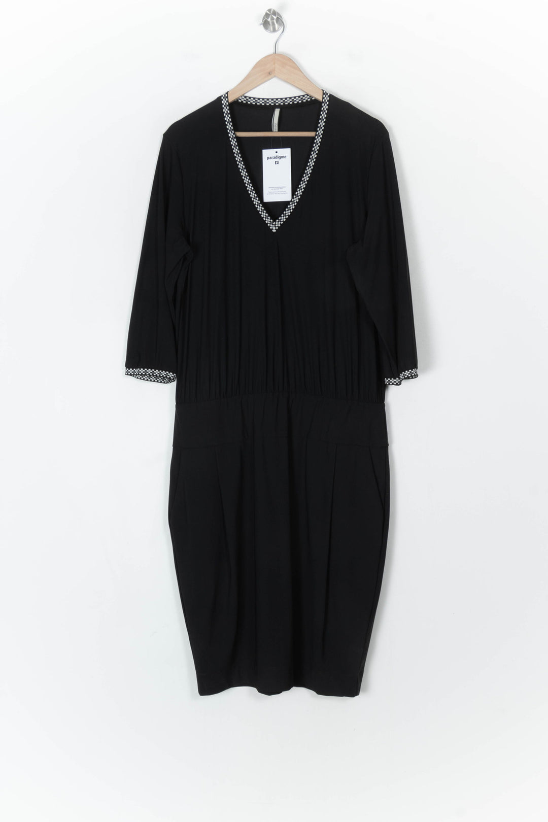 Robe Midi Noire - Taille XXL/44 de la marque Indies | PARAD124882 - Vendu par Paradigme - Image 2