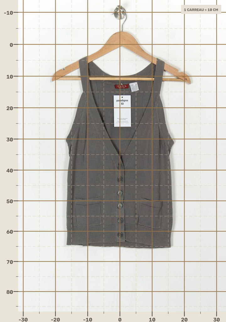Gilet Sans Manches Gris - Taille M/38 de la marque La Redoute Collections | PARAD124892 - Vendu par Paradigme - Image 4