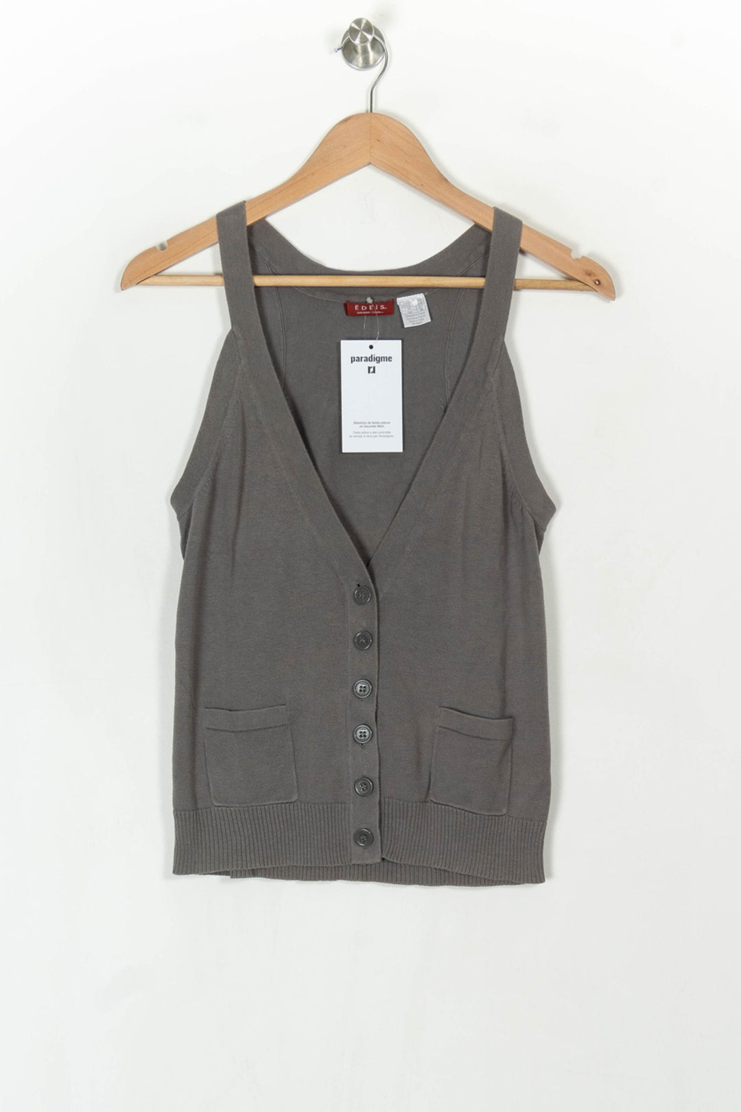 Gilet Sans Manches Gris - Taille M/38 de la marque La Redoute Collections | PARAD124892 - Vendu par Paradigme - Image 2