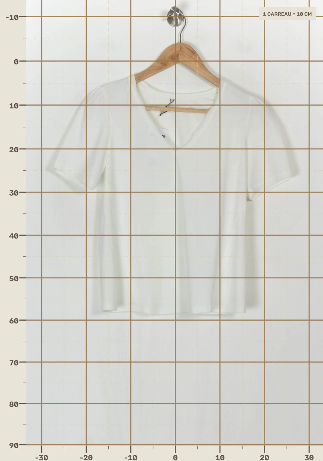 Blouse À Col V Blanche - Taille XS/34 de la marque Indies | PARAD124893 - Vendu par Paradigme - Image 4