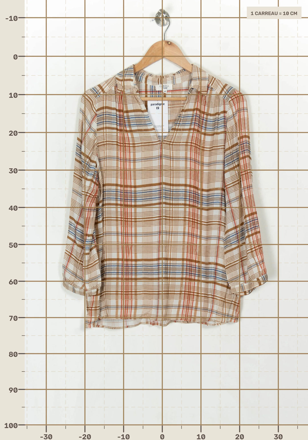 Blouse Beige et Marron - Taille L/40 de la marque Caroll | PARAD124894 - Vendu par Paradigme - Image 4