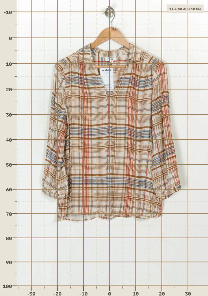 Blouse Beige et Marron - Taille L/40 de la marque Caroll | PARAD124894 - Vendu par Paradigme - Image 4
