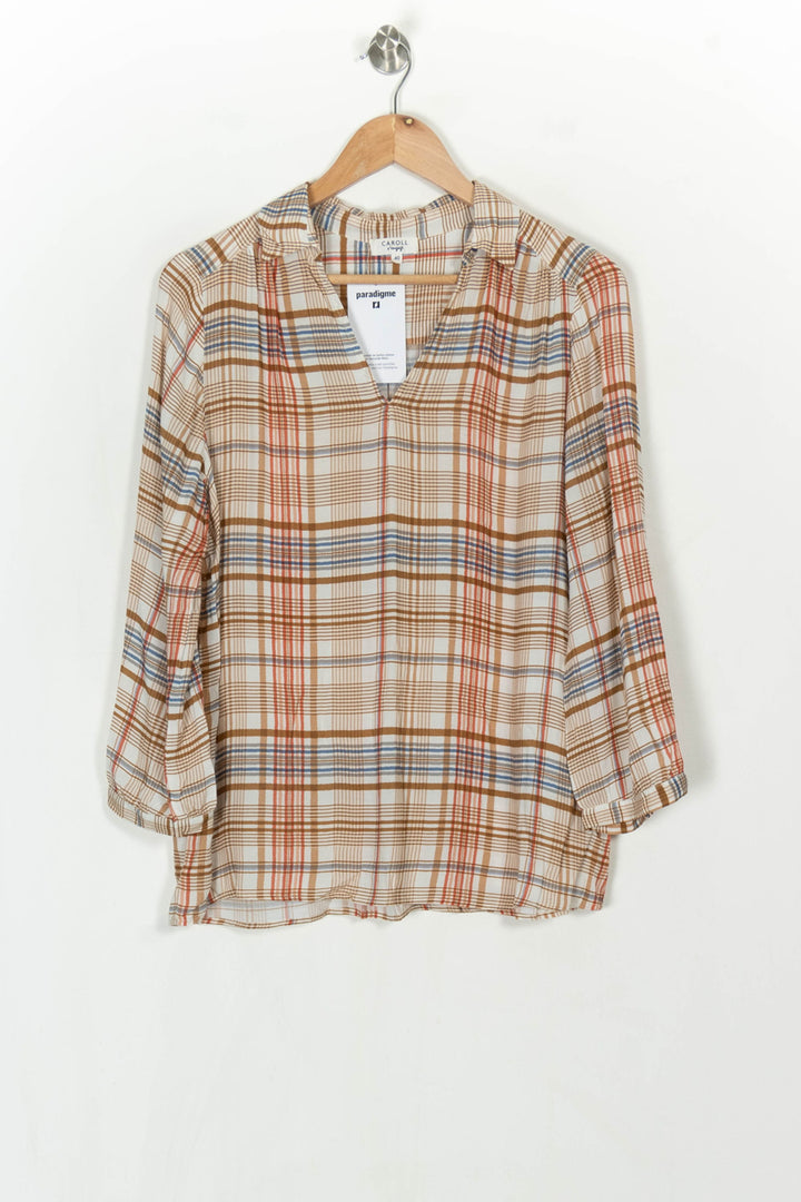 Blouse Beige et Marron - Taille L/40 de la marque Caroll | PARAD124894 - Vendu par Paradigme - Image 2