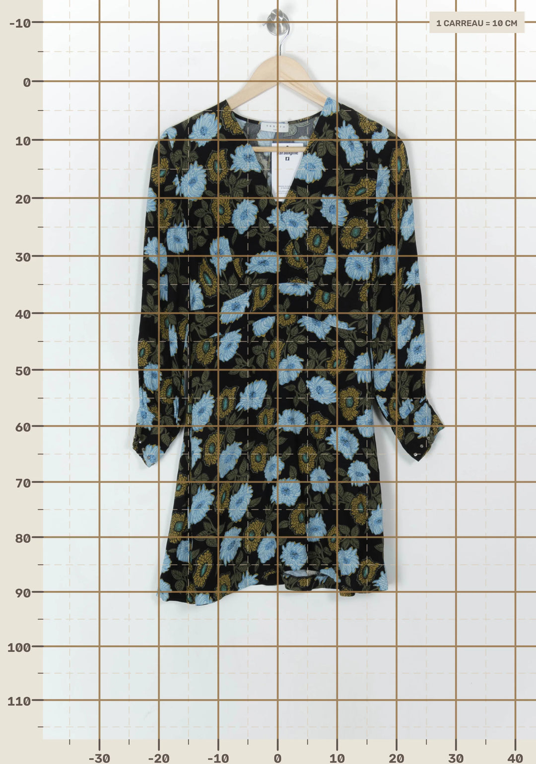 Robe Courte Noire et Bleue - Taille S/36 de la marque Sandro | PARAD124900 - Vendu par Paradigme - Image 4