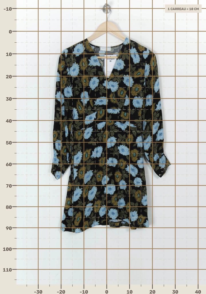 Robe Courte Noire et Bleue - Taille S/36 de la marque Sandro | PARAD124900 - Vendu par Paradigme - Image 4