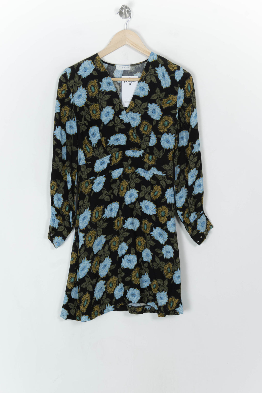 Robe Courte Noire et Bleue - Taille S/36 de la marque Sandro | PARAD124900 - Vendu par Paradigme - Image 2